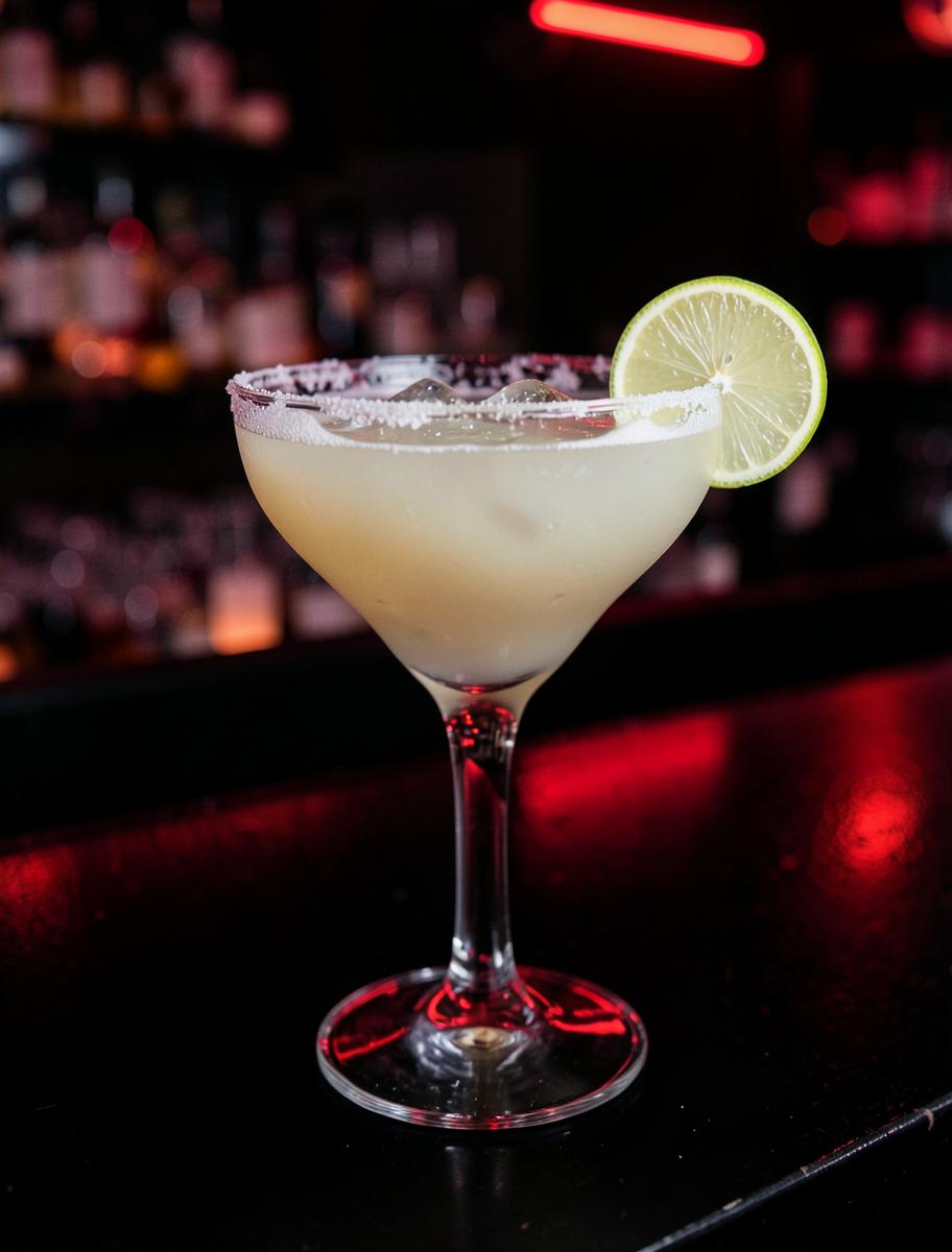 Daiquiri in a coupe glass with a lime wheel